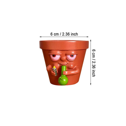 Mini Small Size Creative Flower Pot Face Shape Pot Holding Pipe Succulents Planter Personalized Flowerpot Interior Home Decor