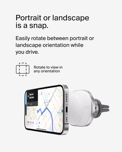 BoostCharge Pro Wireless Car Charger with MagSafe Compatibility, 15W Fast Charging, Extra Strong Magnetic Car Vent Phone Mount