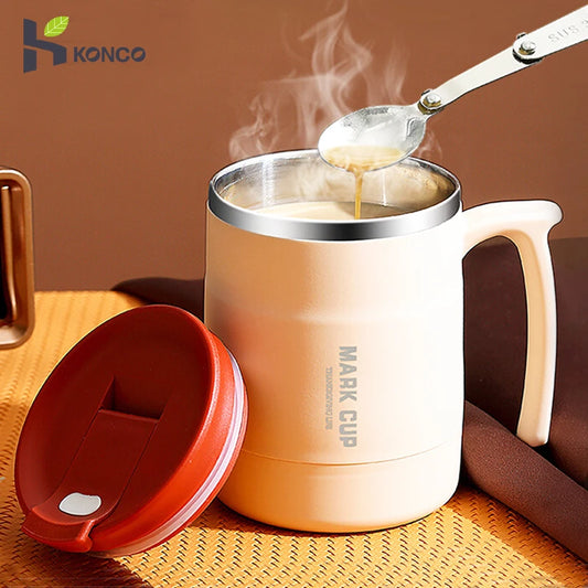 500ml Thermos Mug Stainless Steel Insulated Coffee Mug with Handle Travel Mug Business Trip Water Bottle Thermal Cup