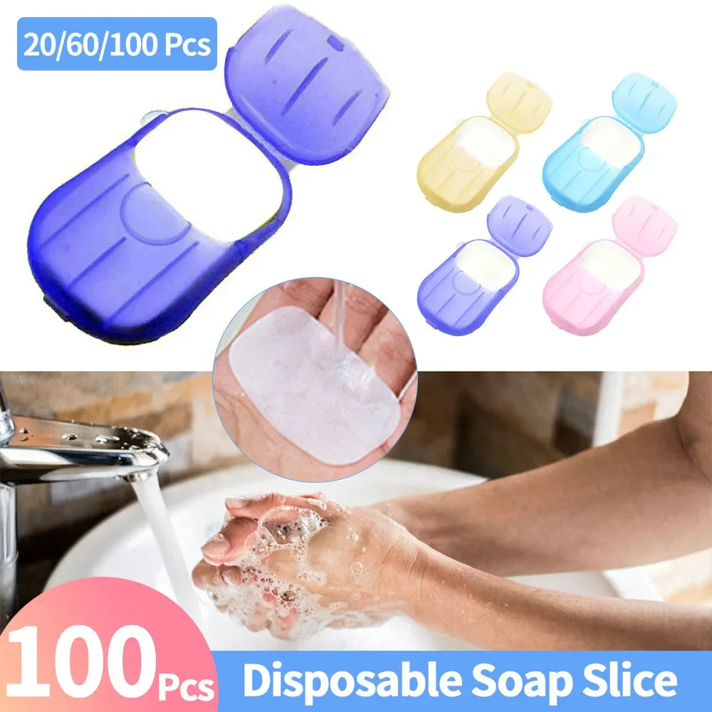 20/60/100Pcs Travel Soap Paper