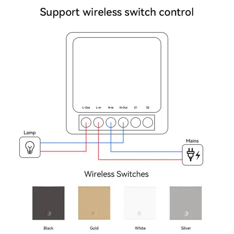 WiFi Smart Dimmer Switch Smart Mini Relay Switch 16A Switch For Smart Home Automation Wi-Fi Light Switch Works With