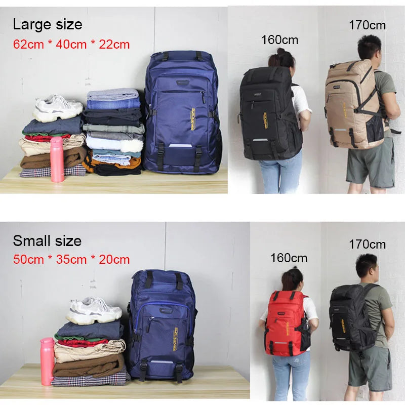 80L 50L Outdoor Backpack Men's Women's Travel Luggage Rucksack Sports Climbing Camping Hiking Backpacks Large School Bag Pack