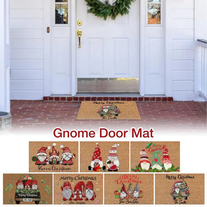 Merry Christmas Gnome Doormat Xmas Holiday Welcome Floor Mat Rugs for Front Door Funny Non Slip Rubber Back Winter Home Kitchen