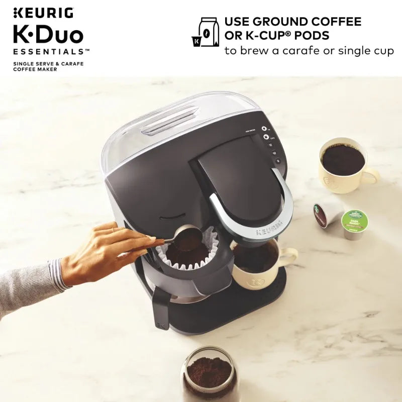 Keurig K-Duo Essentials Black Single-Serve K-Cup Pod Coffee Maker, Black