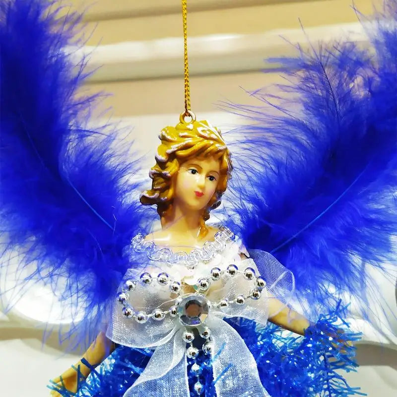 Christmas Tree Angel Topper With Wings Handmade Angel Doll Christmas Gifts For Indoor Christmas Tree Ornaments Festival Supplies