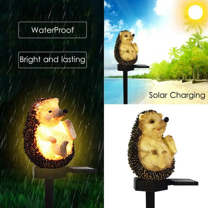 Garden Light Ornaments Hedgehog Shaped Solar Light Stakes Waterproof Animal Figurine Solar Lamp Stakes For Garden Yard Lawn