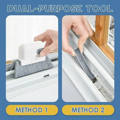 2-in-1 Groove Cleaning Tool Creative Window Groove Cleaning Cloth Window Cleaning Brush Windows Slot Cleaner Brush Groove Brush