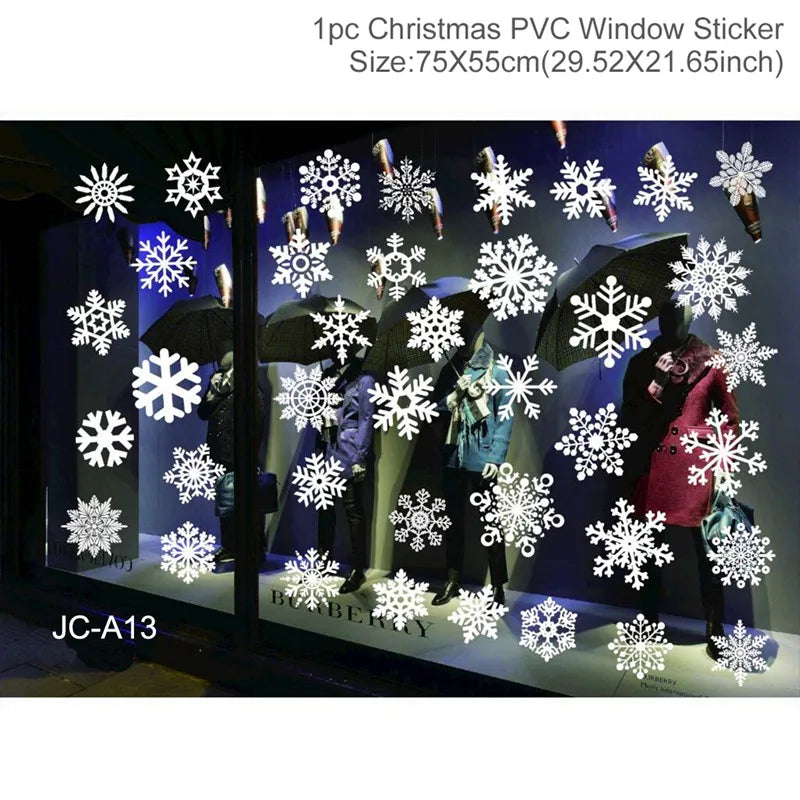 Christmas Window Stickers Christmas Wall Sticker Kids Room New Year Decoration 2025