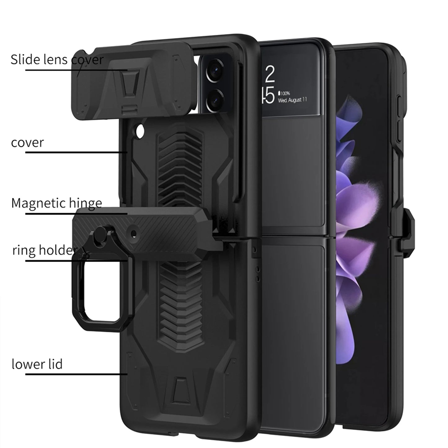 For Samsung GalaxyZ Flip 4 5G Hinge Case Hinge Full Protect Armor Hard TPU Cover Z Flip4 Case