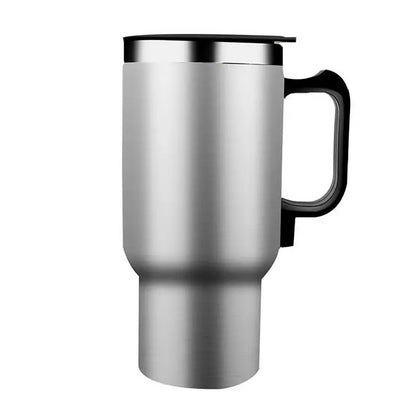 12V 450ml USB Electric Heating Car Kettle Camping Travel Kettle Water Coffee Milk Thermal Mug Auto Heating Cup Stainless Steel