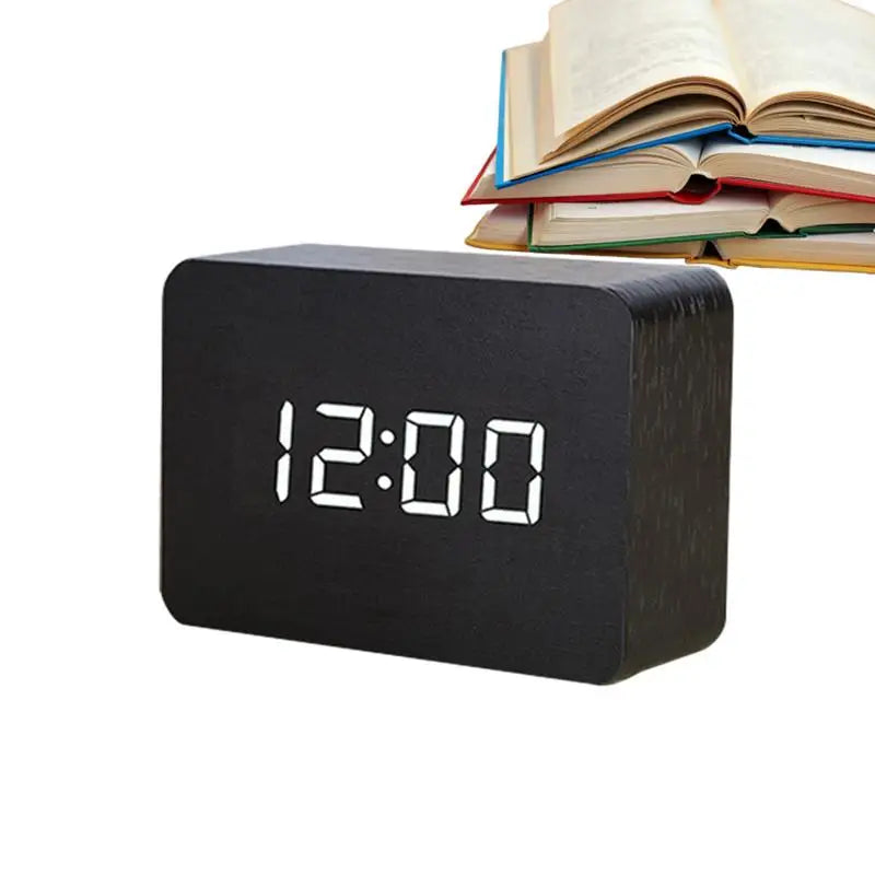 Wooden LED electrical Digital Alarm Clocks For Bedrooms Electric Bedside Clock Loud Alarm Clock supplies for bedroom beside