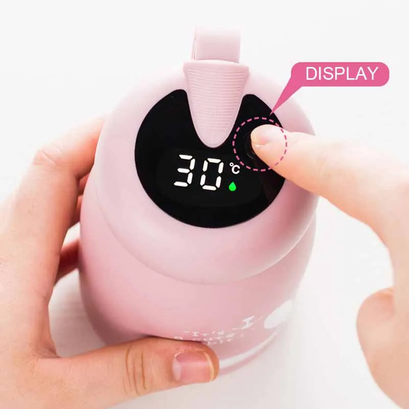 Cute Water Bottle Smart Insulation Cup Coffee Mug Temperature LED Display Vacuum Flasks Portable Insulated Tumbler 380ml Thermos