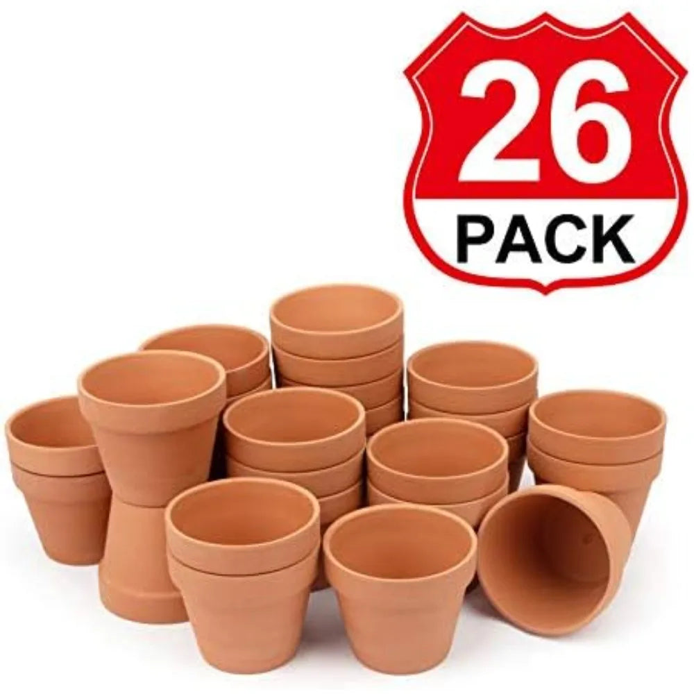 [26 Pack] 4" Planter Nursery Pots Terracotta Pot Clay Pots Clay Ceramic Pottery Cactus Flower Pots Succulent Nursery Garden