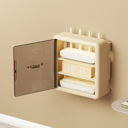 Wall Mounted Router Storage Box Punch Free