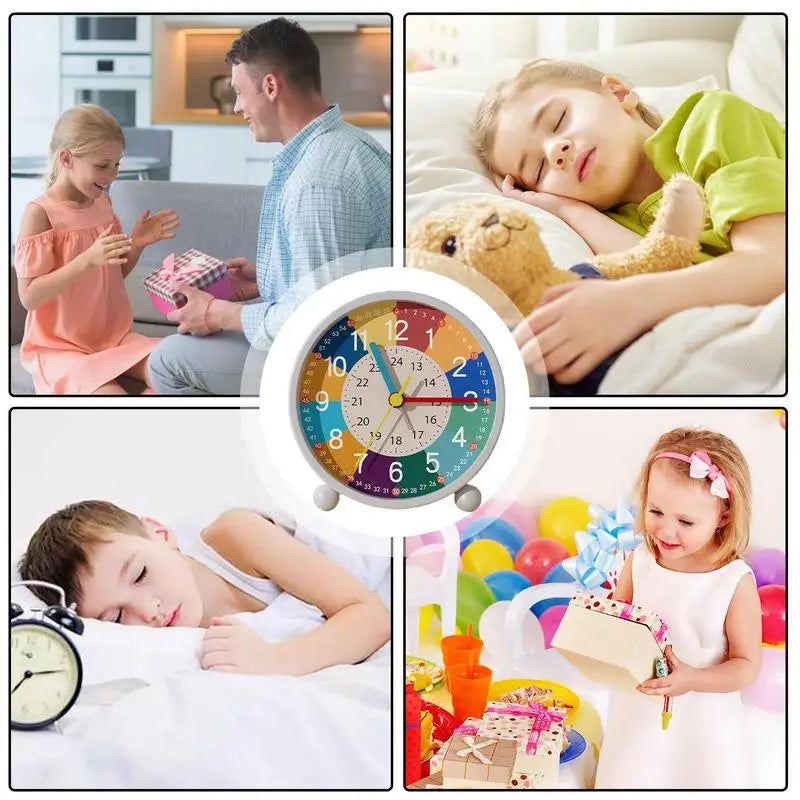 Children Educational Alarm Clock Bedroom Children Room Desktop Early Education Small Alarm Clock Mute Children Clock USB Charge