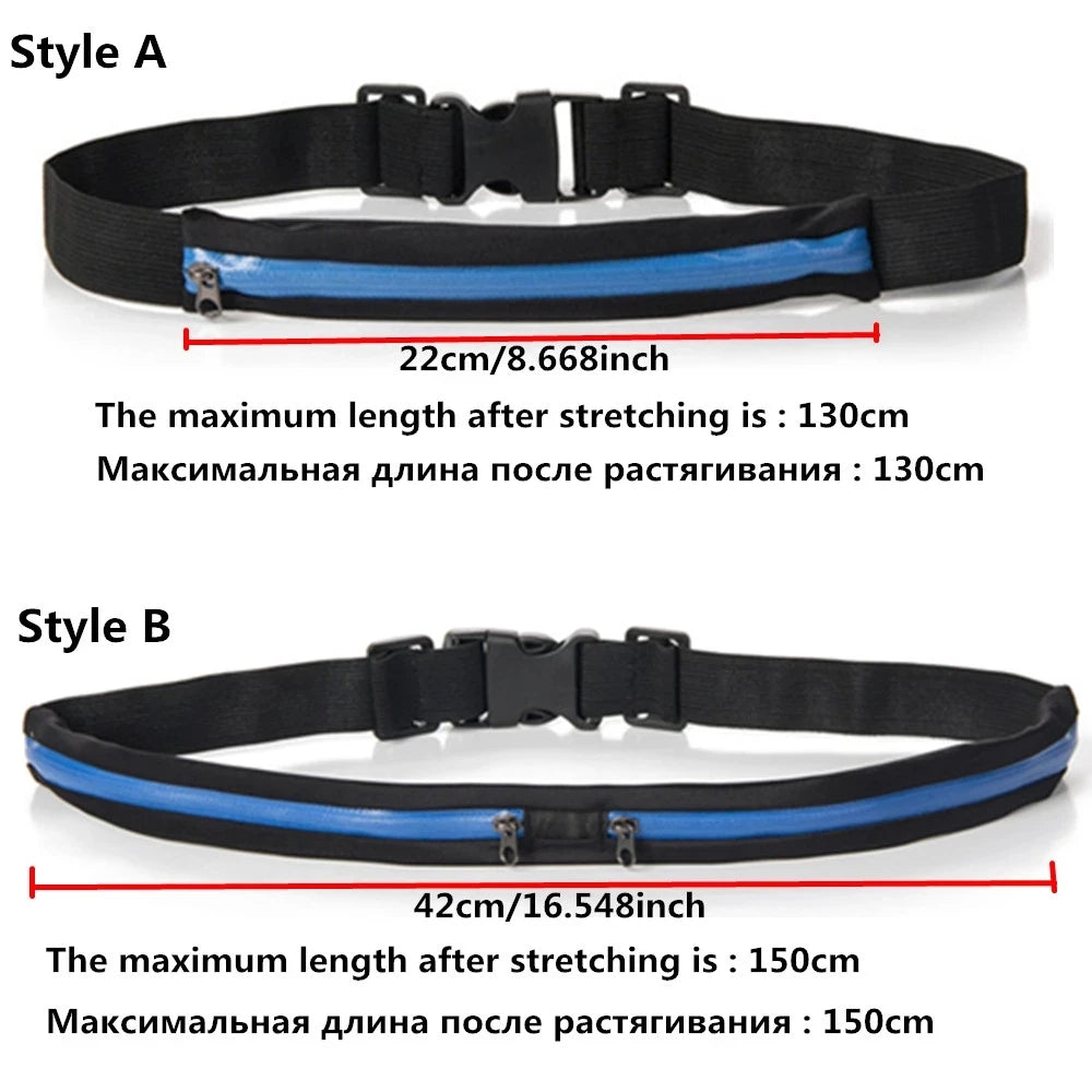 Sports Bag Running Waist Bag Pocket Running Cycling Jogging Waist Belt Pack Phone Pouch Pocket Waterproof Adjustable Gym Bag