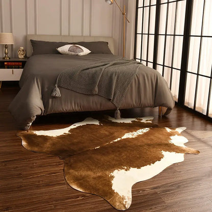 American style rug Imitation cowhide carpet room decor carpets for living room rugs house decoration mat for Bedroom floor mats