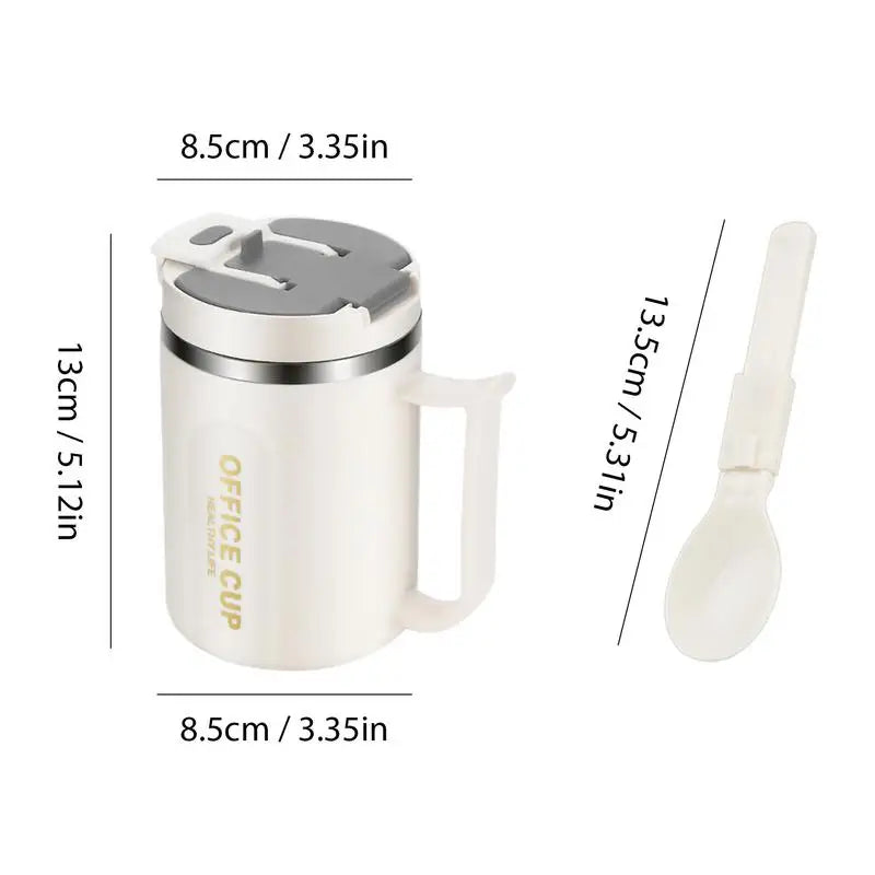 500ml Thermal Bottle Stainless Steel Coffee Mug Insulated Cup With Straw Portable Vacuum Flasks Thermal Cups