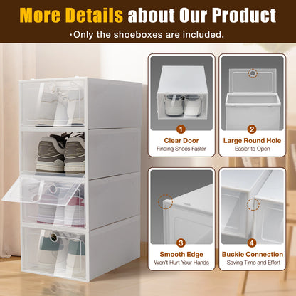 24pcs Shoe Box Set Foldable Storage Plastic Clear Home Organizer Shoe Rack Stack Cabinet rangement chaussures