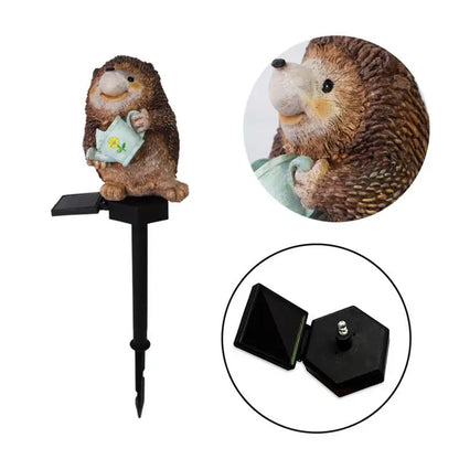 Solar Garden Lawn Light Hedgehog Resin Ground Lamp Waterproof Outdoor Courtyard Landscape Spotlight LED Stakes Lighting Decor