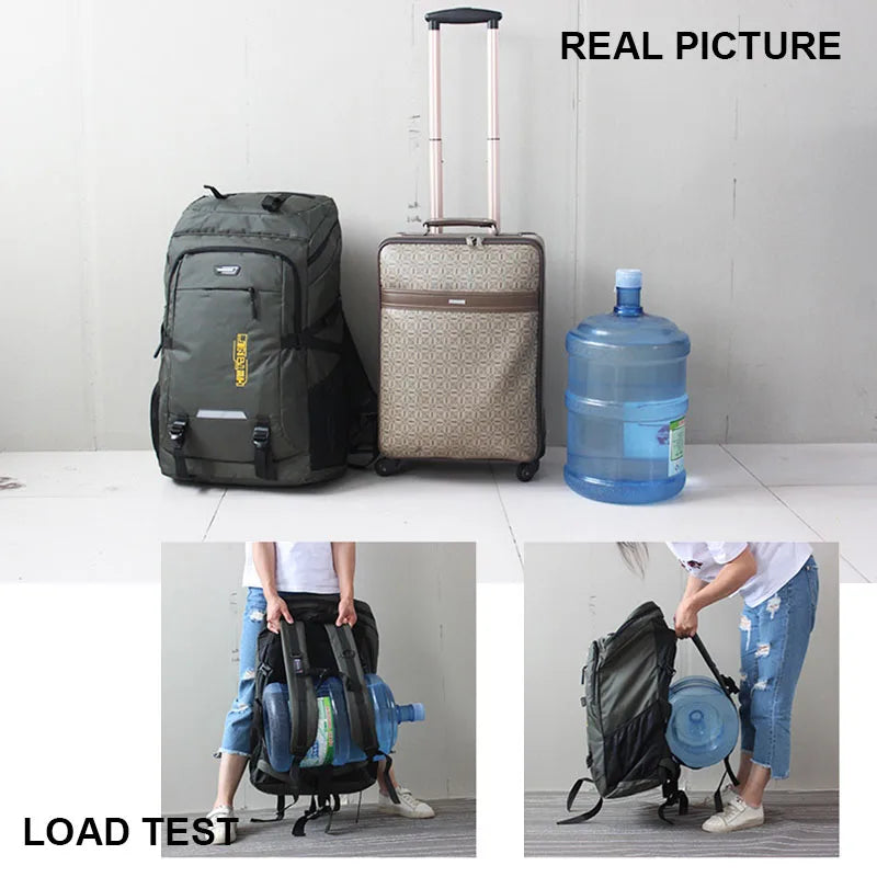 50L/80L Large Capacity Travel Backpack for Men Outdoor Sports Climbing Camping Hiking Rucksack Luggage School Bag Nylon Pack