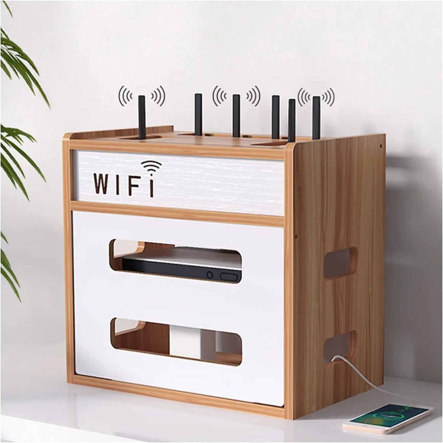 Wooden WiFi Router Storage Box/ Router Shelf