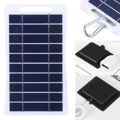 2W 5V Portable Solar Panel USB Battery Charger Solar Panel Kit Waterproof Phone Power Bank for Camping Backpacking Hiking