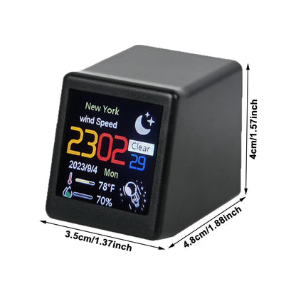 WiFi Clock Smart Weather Station Clock Shows Temperature Humidity Date Time Smart Weather Station for Home Office