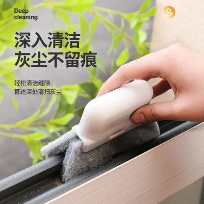 2-in-1 Groove Cleaning Tool Creative Window Groove Cleaning Cloth Window Cleaning Brush Windows Slot Cleaner Brush Groove Brush