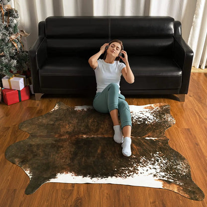 NOAHAS Faux Cowhide Carpet 70x110CM Durable and Large Size Cow Print Rug Suitable for Bedroom Living Room Decoration Western