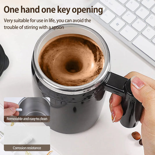 Automatic Self Stirring Magnetic Mug Rechargeable Stir Cup Stainless Steel Coffee Mixing Cup Blender Smart Mixer Thermal Cup