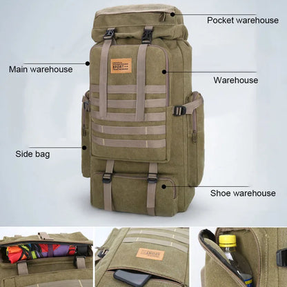 80L 600D Nylon Waterproof Trekking Hunting Bags Backpack Outdoor Rucksacks Outdoor Training Molle Tactical Knapsacks