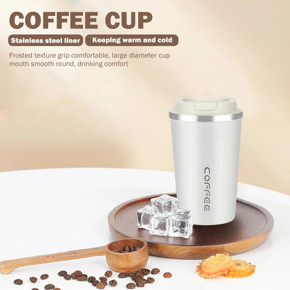 380ml/500ml Insulated Coffee Cups 304 Stainless Steel Direct Drinking Water Bottle Hot and Cold Thermal Kettle for Travel Sports