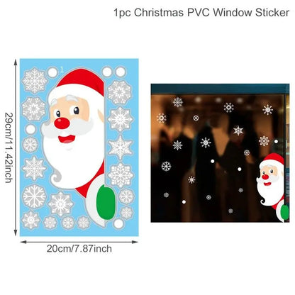 Christmas Window Stickers Christmas Wall Sticker Kids Room New Year Decoration 2025