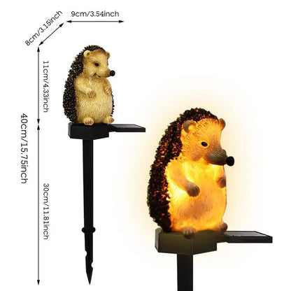 Garden Light Ornaments Hedgehog Shaped Solar Light Stakes Waterproof Animal Figurine Solar Lamp Stakes For Garden Yard Lawn