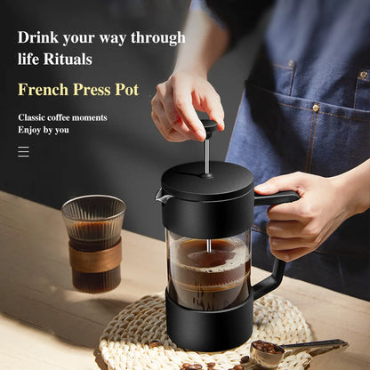 French Press Coffee Maker High Borosilicate Glass