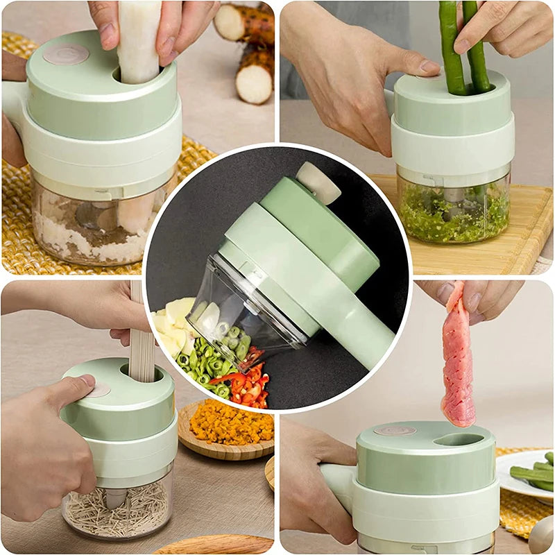 Portable Electric Vegetable Chopper Wireless Food Processor Garlic Chopper Pepper Chili Onion Ginger Mud Masher Cutter Slicer