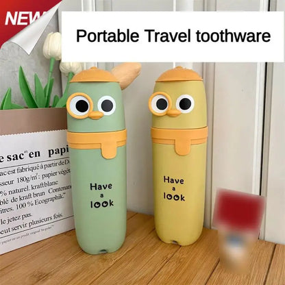 Smooth Travel Toothbrush Cup Cute Design Toothbrush Holder Moisture Proof Cartoon Kit Convenient No Leakage Dust-proof