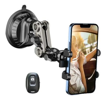 Car Phone Holder for Photography with Strong Suction Cup Base Anti-Shake Car Dashboard Accessories 360 Degree Adjustable