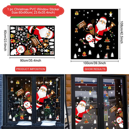 Christmas Window Stickers Christmas Wall Sticker Kids Room New Year Decoration 2025