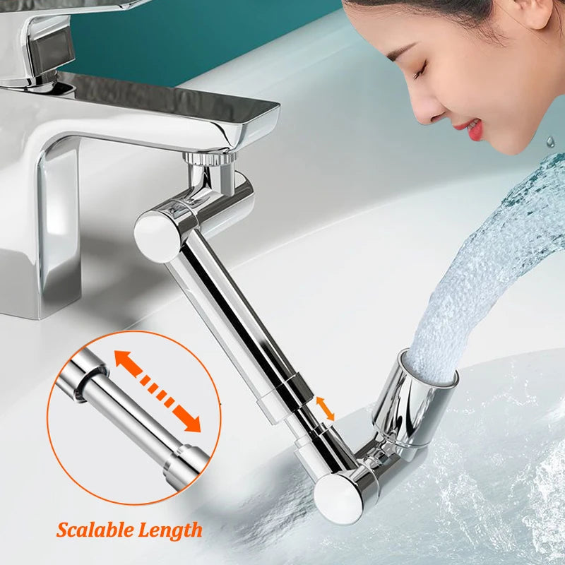 1440°Kitchen Scalable Metal Faucet Aerator Bathroom Tap Splash-proof Bubbler Faucet Filter Nozzle Tap Saving Water Extender