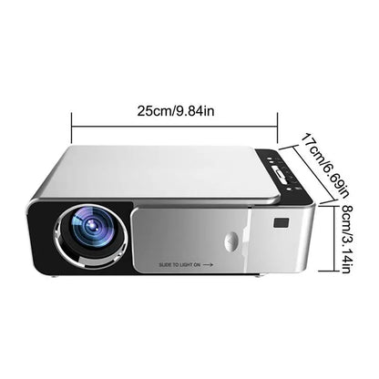 Smart Projector Art Projector For Adults With Noise Suppression System 1080p Smart Wi-Fi Mini Projector Black Portable Projector