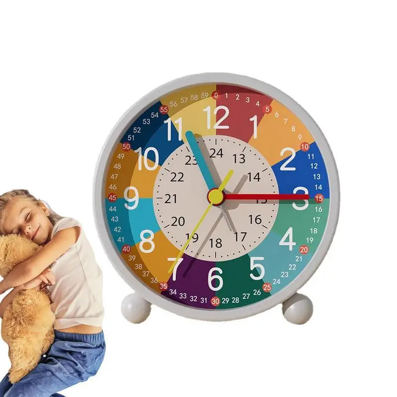 1pcs Alarm Clock Child Alarm Clock Electronic Clock Mute Learning Creative modeling Cartoon Vintage Clock Bedroom Table