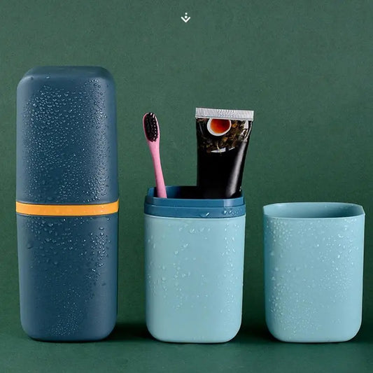 Travel Portable Toothbrush Cup Bathroom Toothpaste Holder Storage Case Box Travel Toiletries Detachable Toothbrush Storage Box