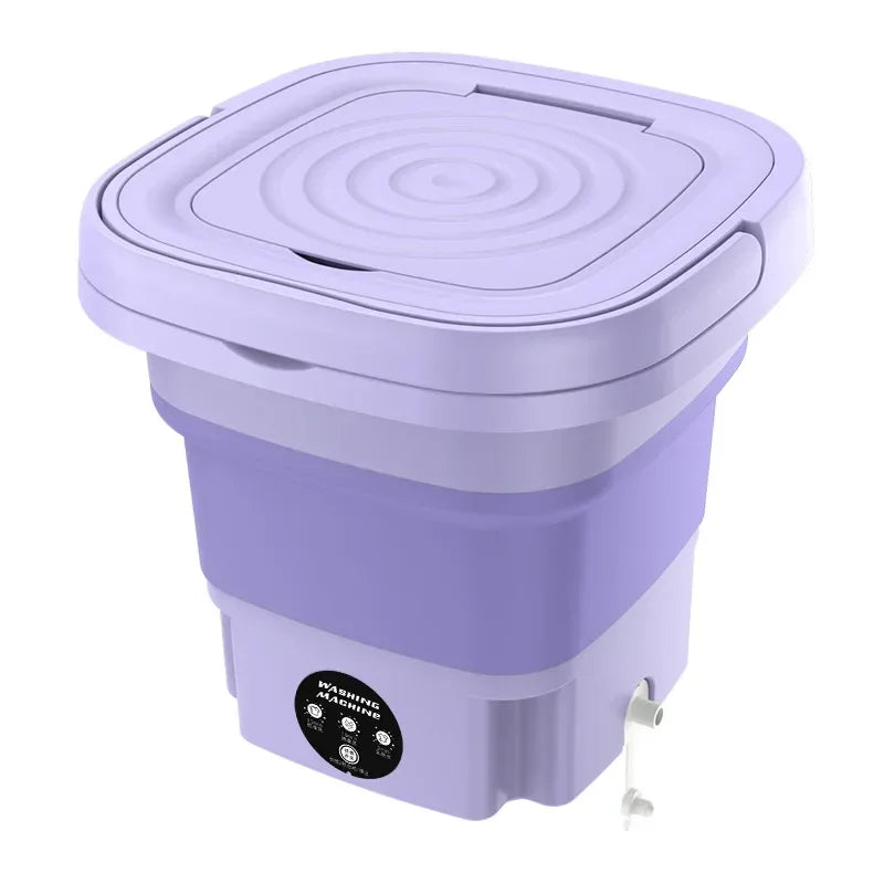 Mini Folding Washing Machine Bucket for Clothes- Small Travel Dormitory 110V US 220V EU