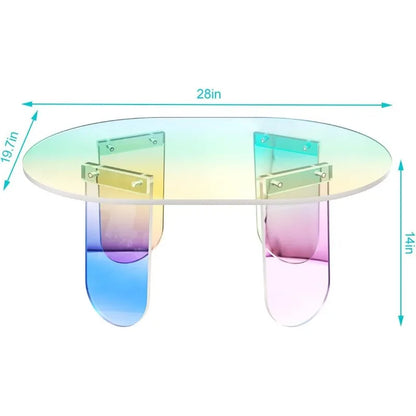 Acrylic Coffee Tables Modern Accent Night Stand Iridescent Table Coffee Table Side  Round End Table Modern Chic Desk-Living