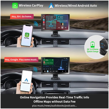 ATOTO Universal Car Stereo 7" QLED Wireless Android Auto Apple Carplay Screen Display Car Radio Multimedia Player Bluetooth GPS