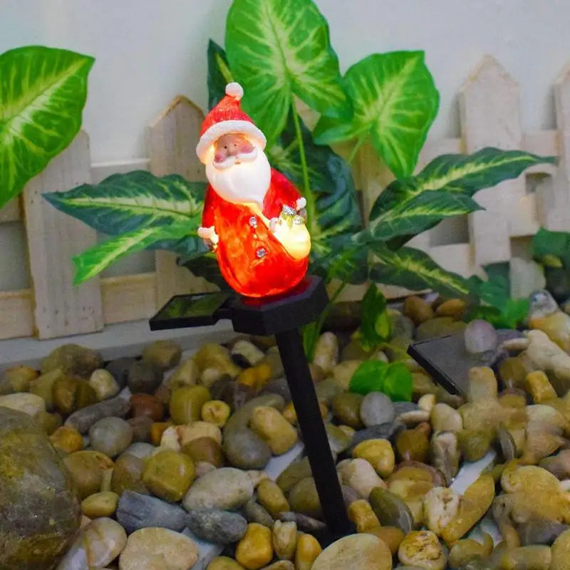 Waterproof Christmas Solar Light Stake With Santa Snowman Design Outdoor Christmas Light Decoration Holiday Waterproof