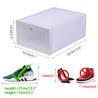 20pcs/24pcs Shoe Box Set Foldable Storage Plastic Clear Home Organizer Shoe Rack Stack Cabinet rangement chaussures