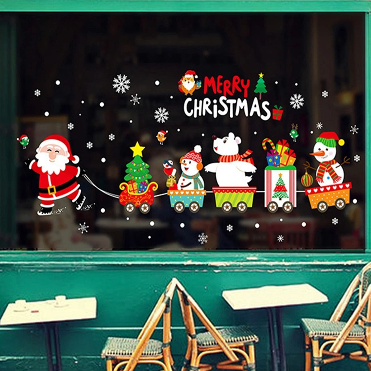 Christmas Window Stickers Christmas Wall Sticker Kids Room New Year Decoration 2025